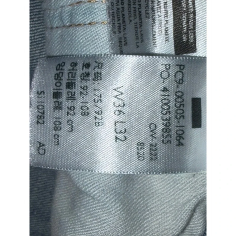 Levis 505 Regular Fit Straight Leg Blue Denim Jeans Mens 36x32 00505-1064 T01-26